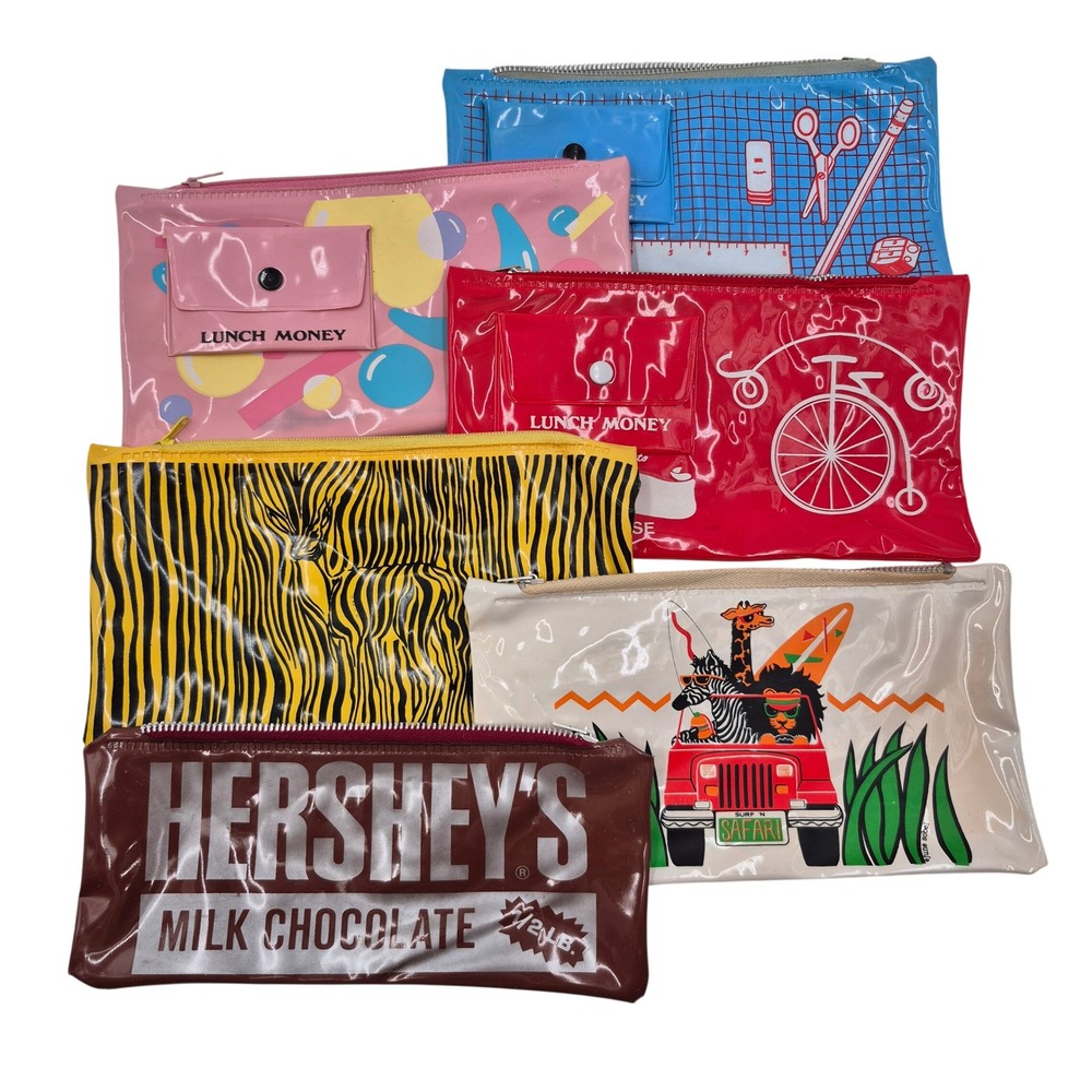Pencil Holder Case Lot Vintage Hershey's Milk Chocolate Safari Beach Blue Pink